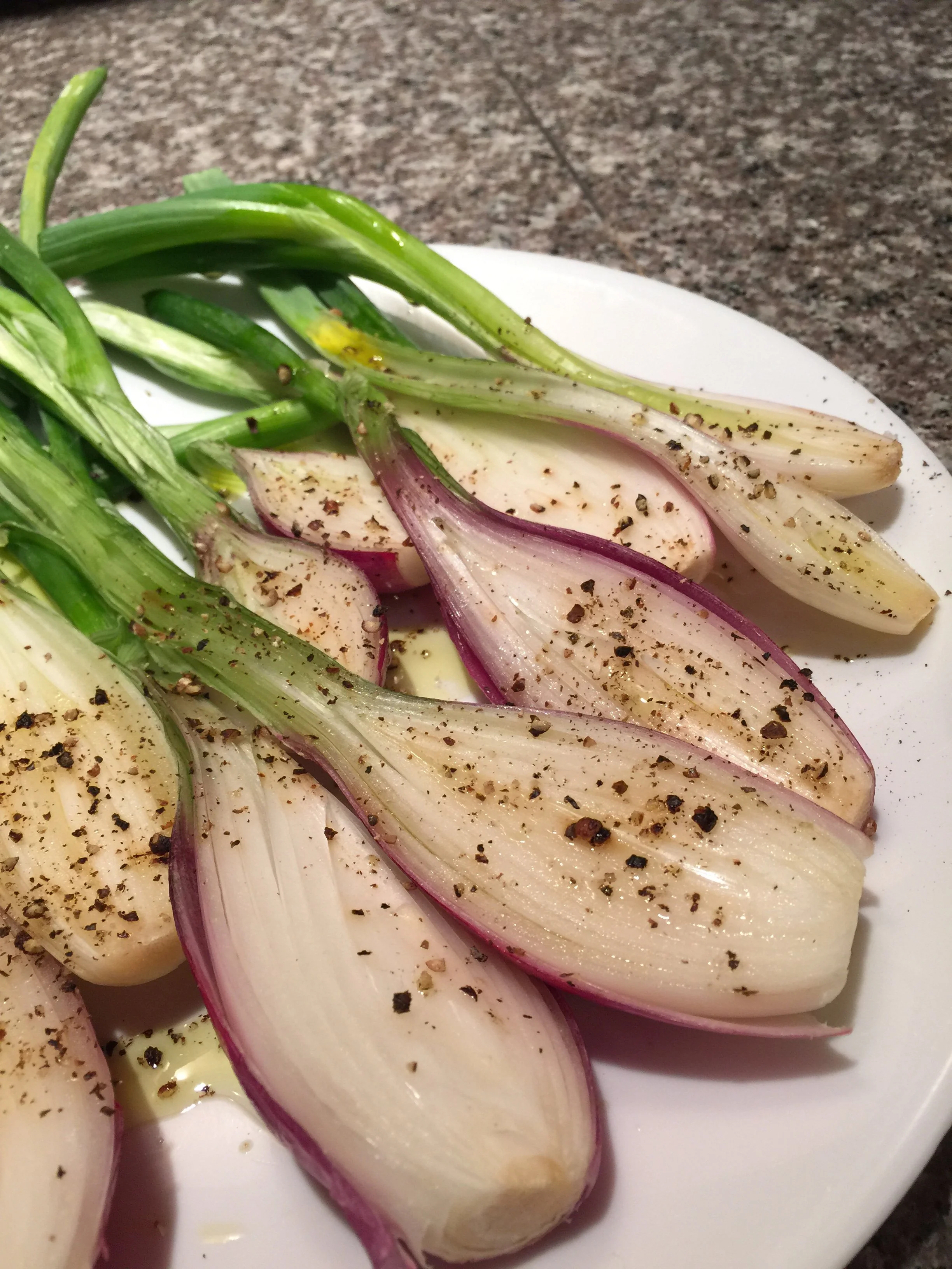 Onion 'Red Baron' beginning to bulb