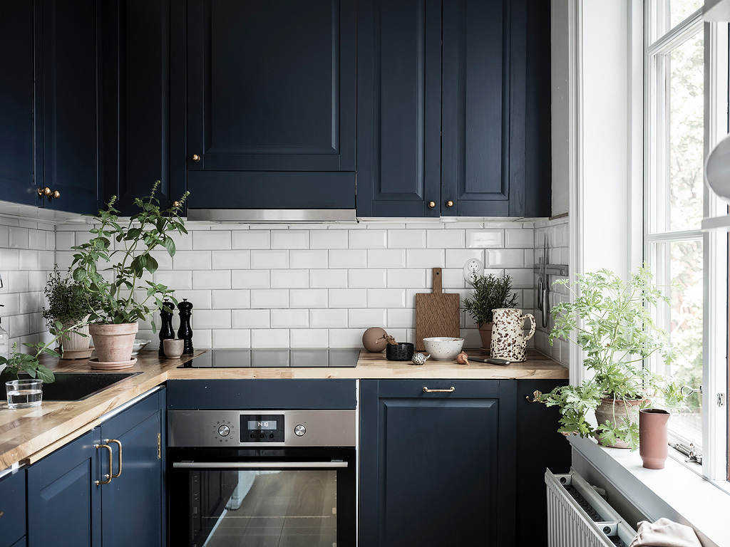 Navy Blue Kitchen Scandinavian Home