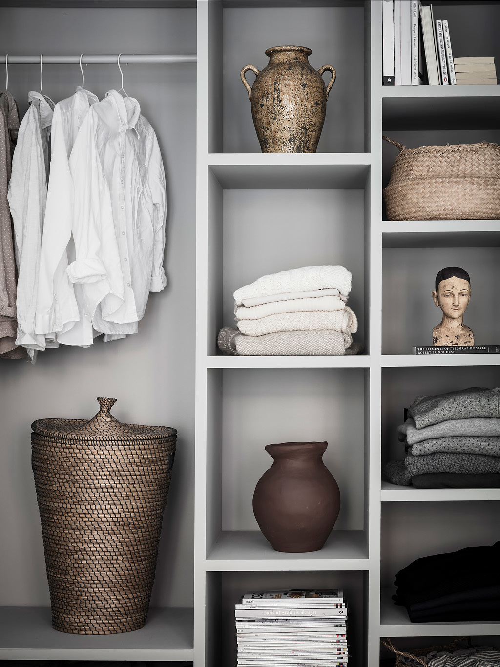 Display art among your clothing to create a lux feel.