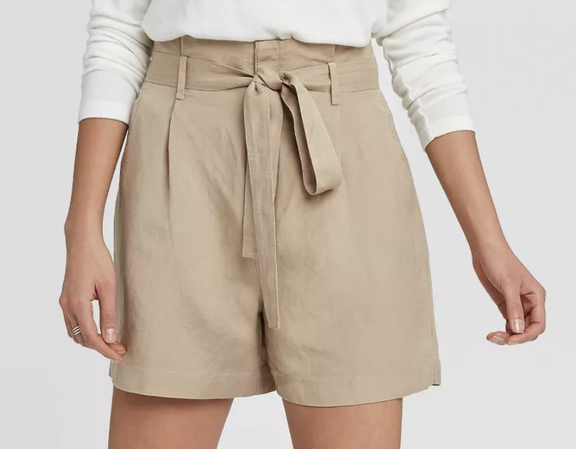 Linen Shorts with Bow