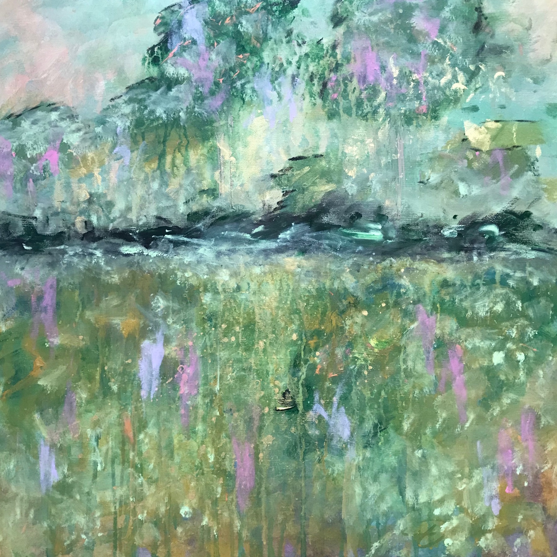 Fox Island Abstract 24x24 Acrylic on canvas $575