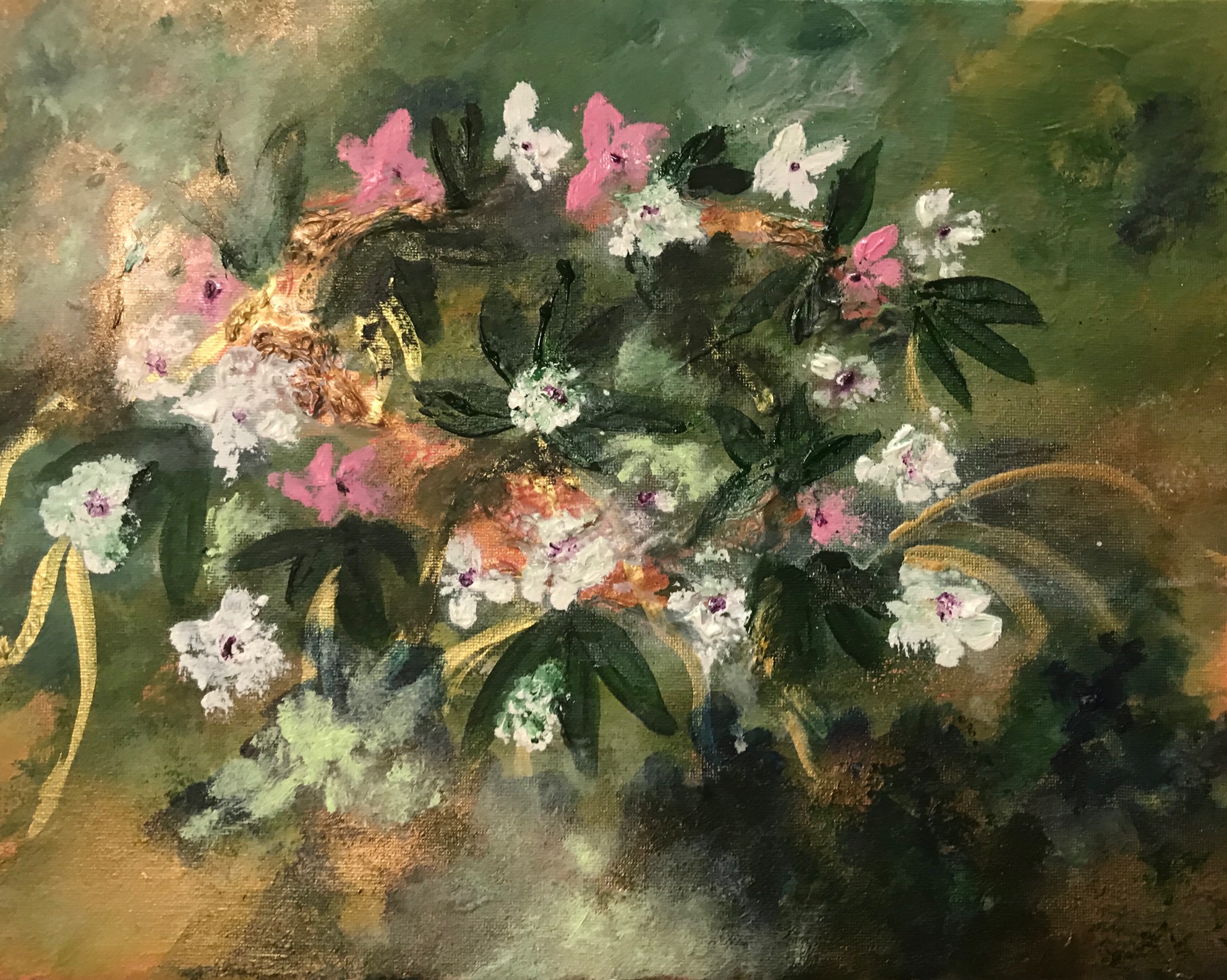 Evening Flower Garden, Cap Ferrat France 14x11 Acrylic on canvas $210