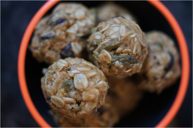 Dark Chocolate Peanut Butter Pumpkin Bites