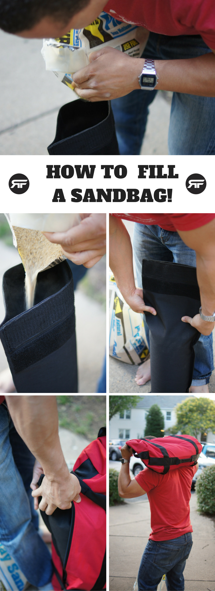 Rep Fitness How to Fill Your Sandbag Pinterest Image 1 (1)