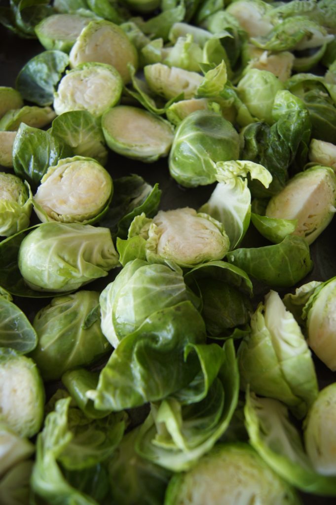 Maple Cranberry Pecan Brussel Sprouts & Sweet Potato Side Dish