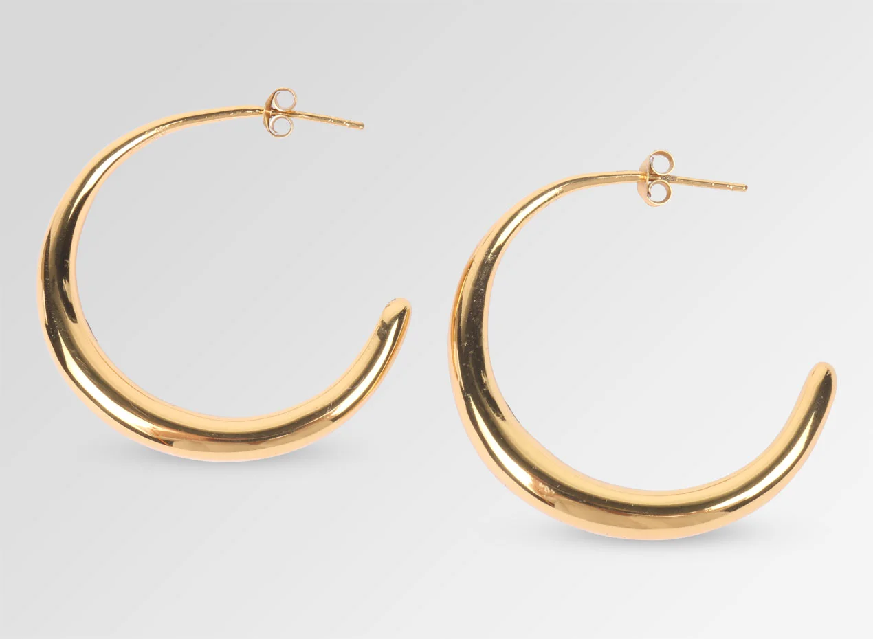 Large Liquid Hoop Earrings - 24K Gold-Plate