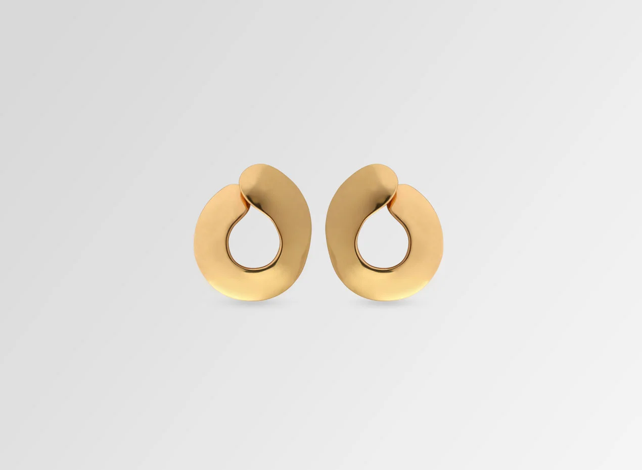 Small Cut-Out Hoop Earring - 24K Gold-Plate