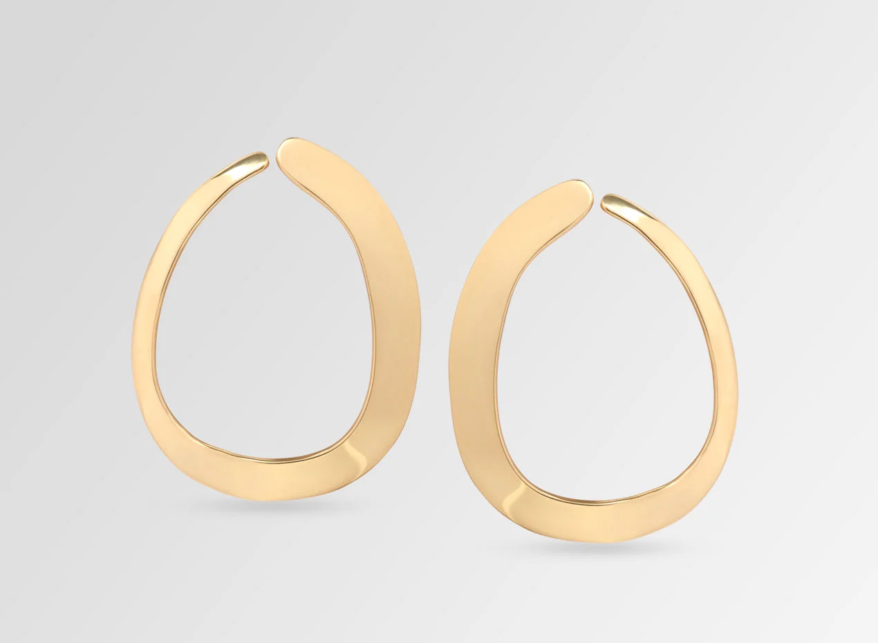 Medium Cut-Out Hoop Earring - 24K Gold-Plate