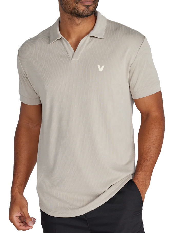 BYLT Ribbed Short Sleeve Polo 3 - Latte.png