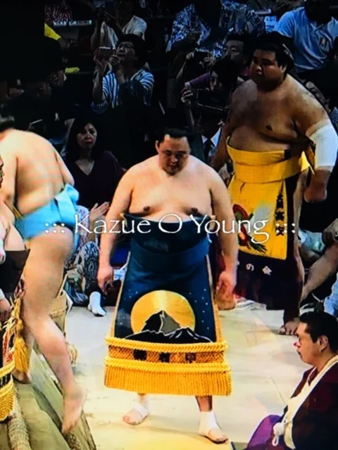 Tamawashizuki Sumou Wrestler used my design to make his Keshou Mawashi.