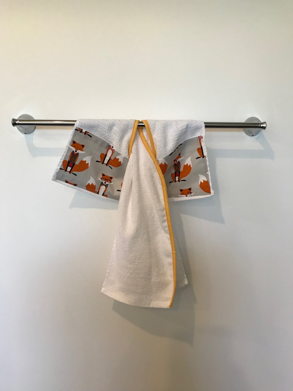 White + Orange Kitchen Towel