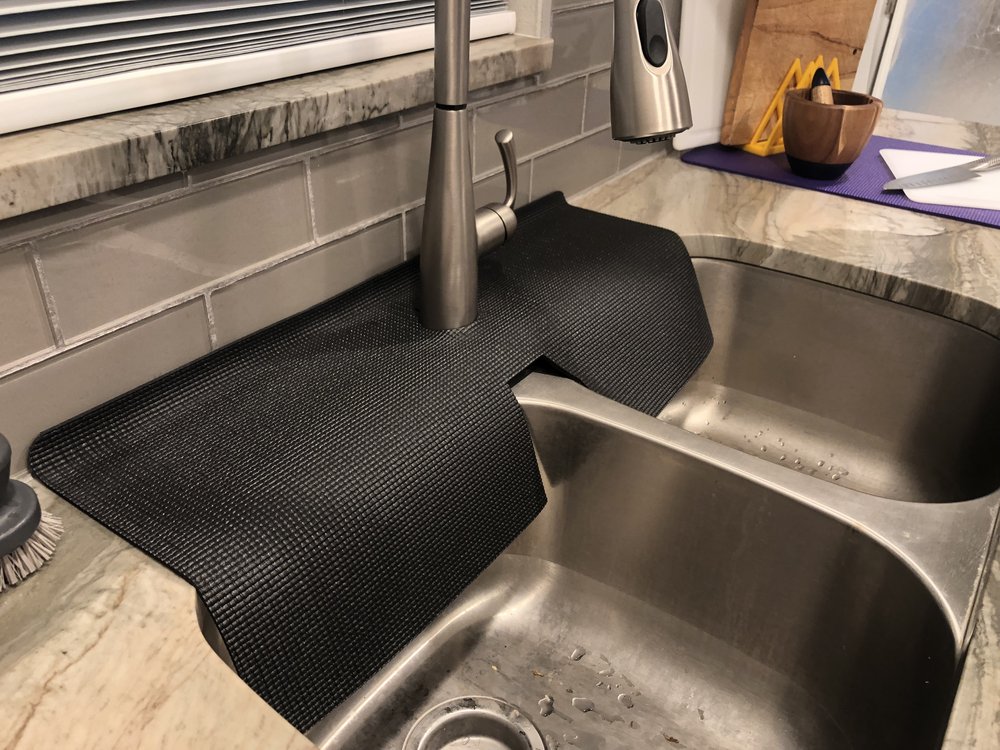 Sky Blue, Double SINK SPLASH GUARD, Drip Catcher, Sink Edge Protection, Sink  Mat, Kitchen Countertop Protector, Protects From Chipping 