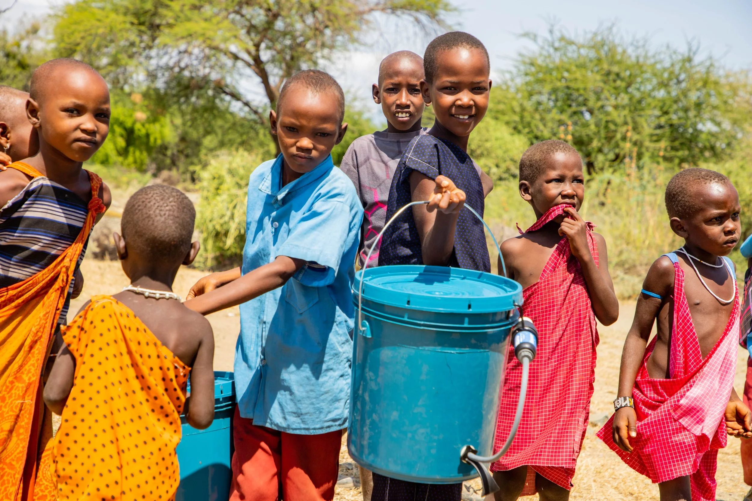 Maasai families across the border of Kenya and Tanzania