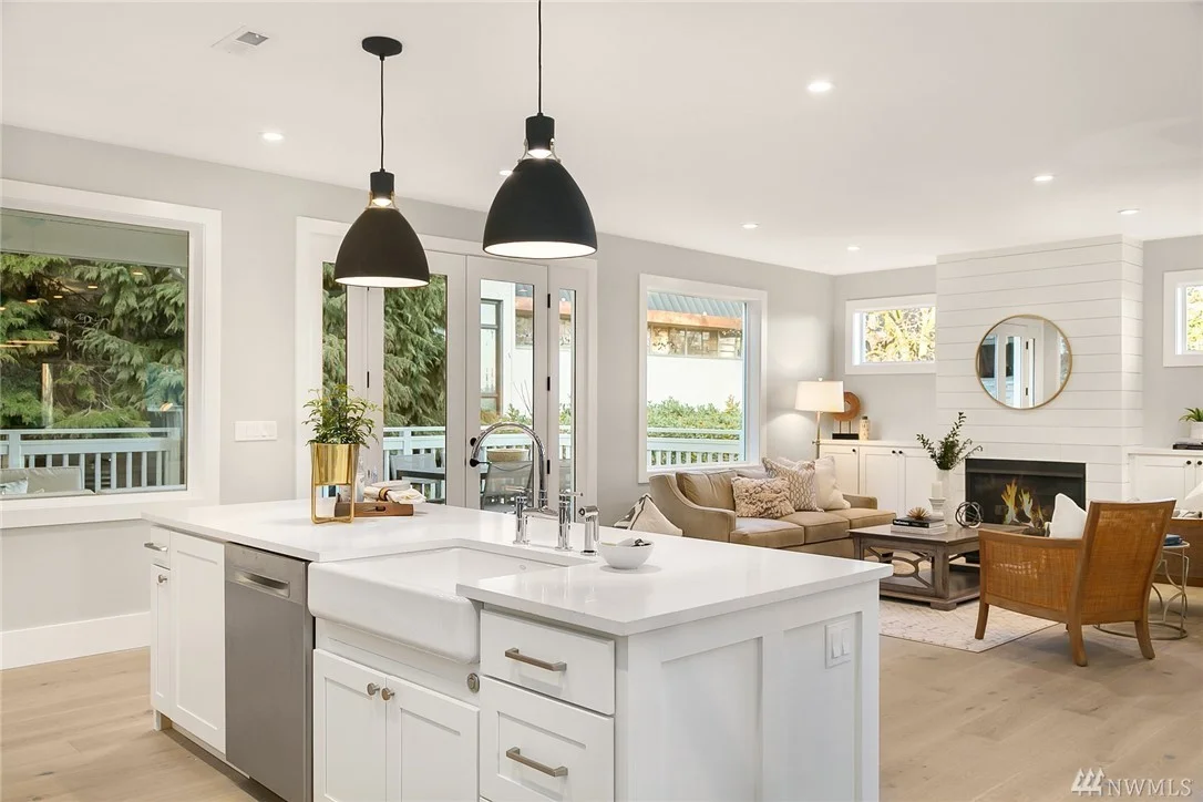 The best view is of family and friends! While prepping for meals, guests and loved ones can interact with this open concept kitchen.