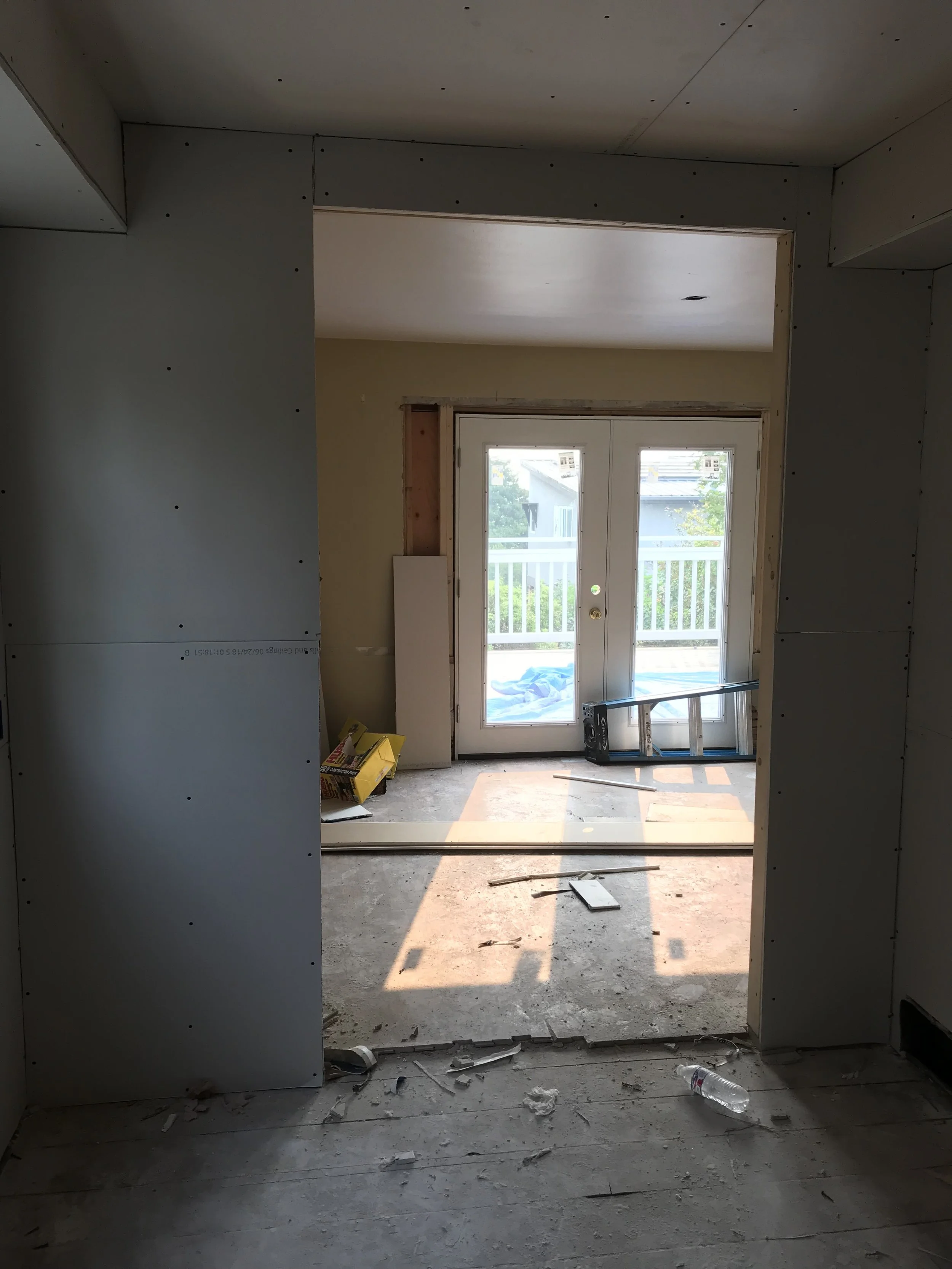 Another view from the kitchen. This remodel is really coming along!
