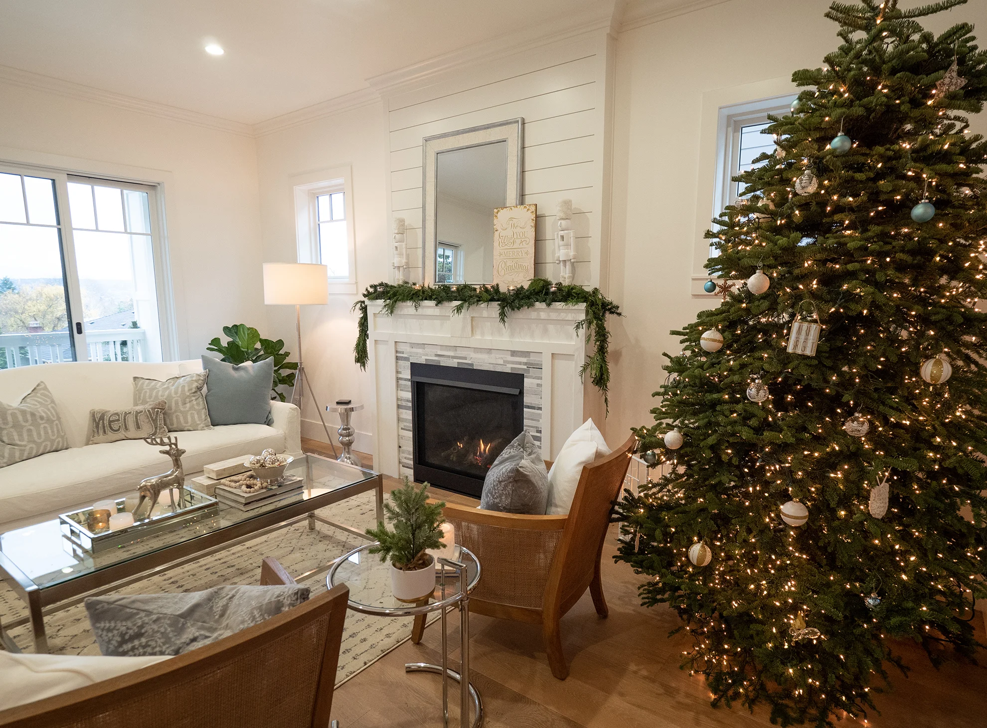 A beautiful, full tree brings the outside in.