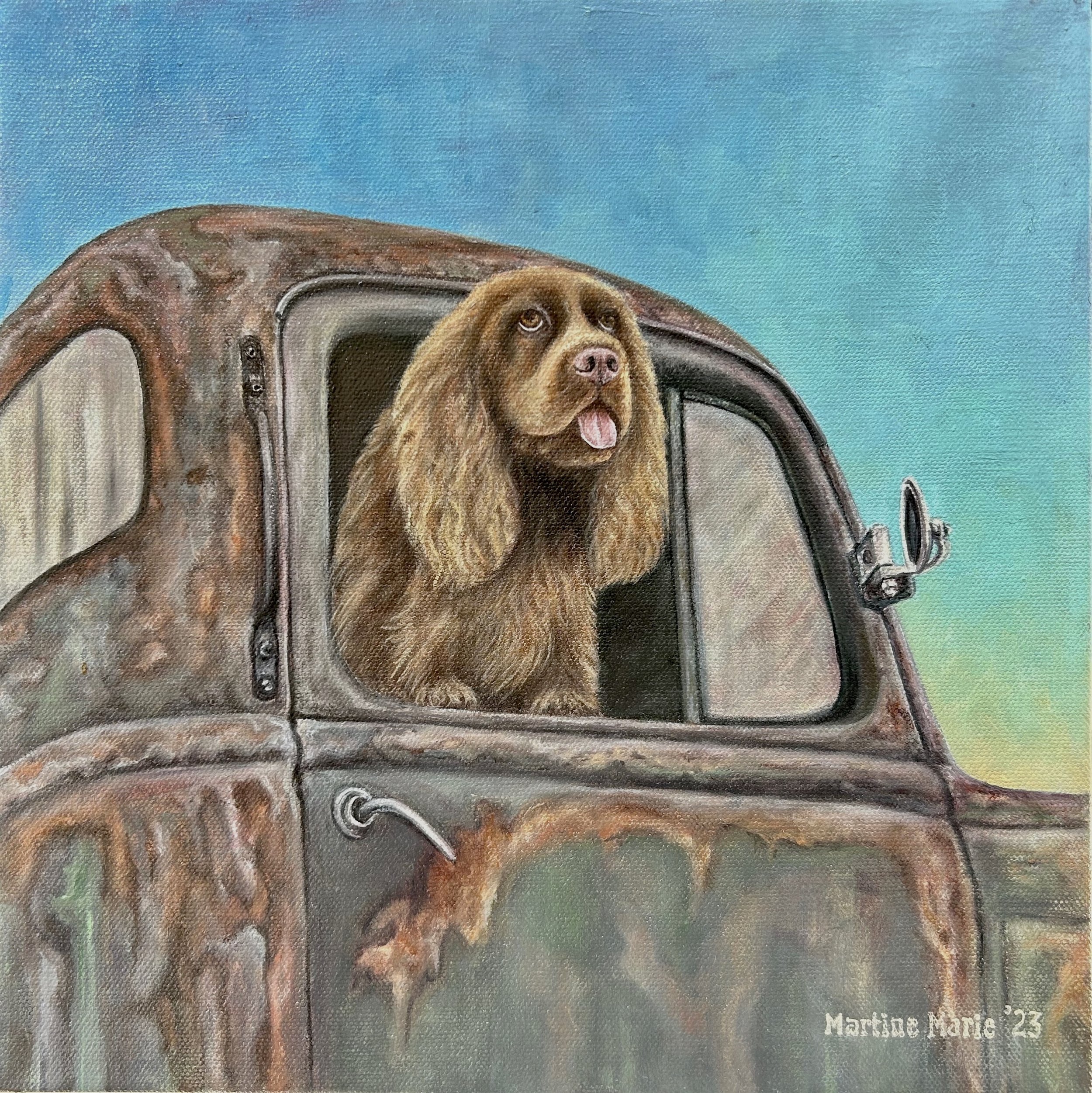 Sussex in Old Truck by Martine Marie