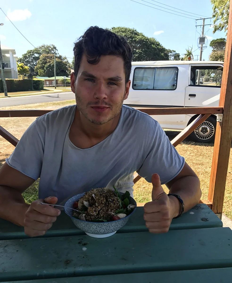 Henrik a bowl of vegan goodness.