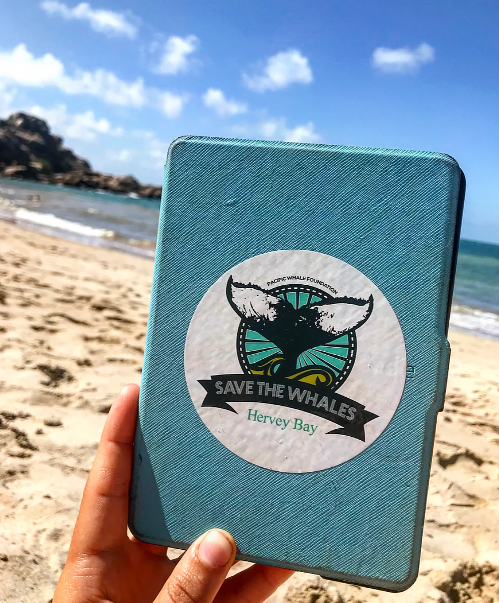 A ‘Save the Whales’ sticker we got given at the end of our tour with the Pacific Whale Foundation.