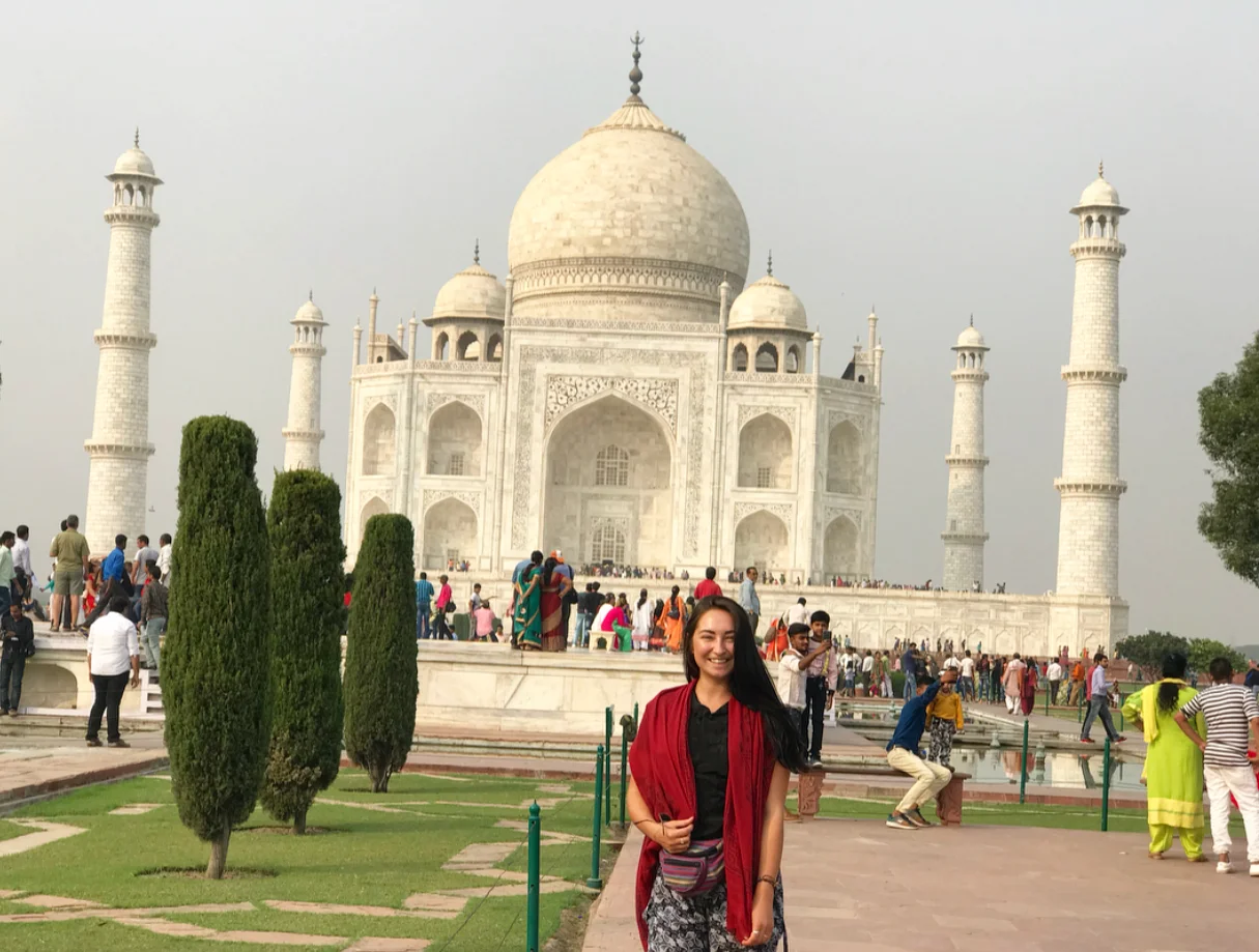 The polluted grey skies making the Taj Mahal look even more mystical.