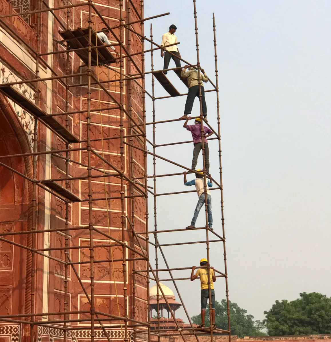 ‘Health and safety’ at the Taj Mahal, Agra. 