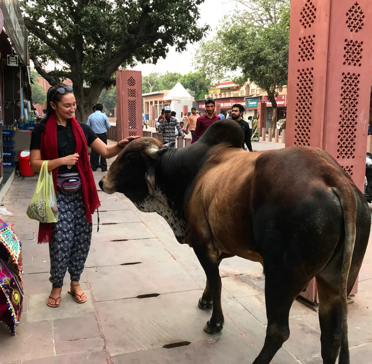 Making friends in India.