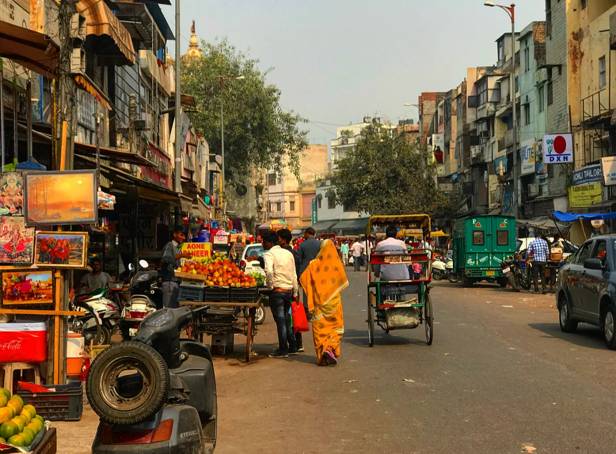 Street markets, New Delhi. 