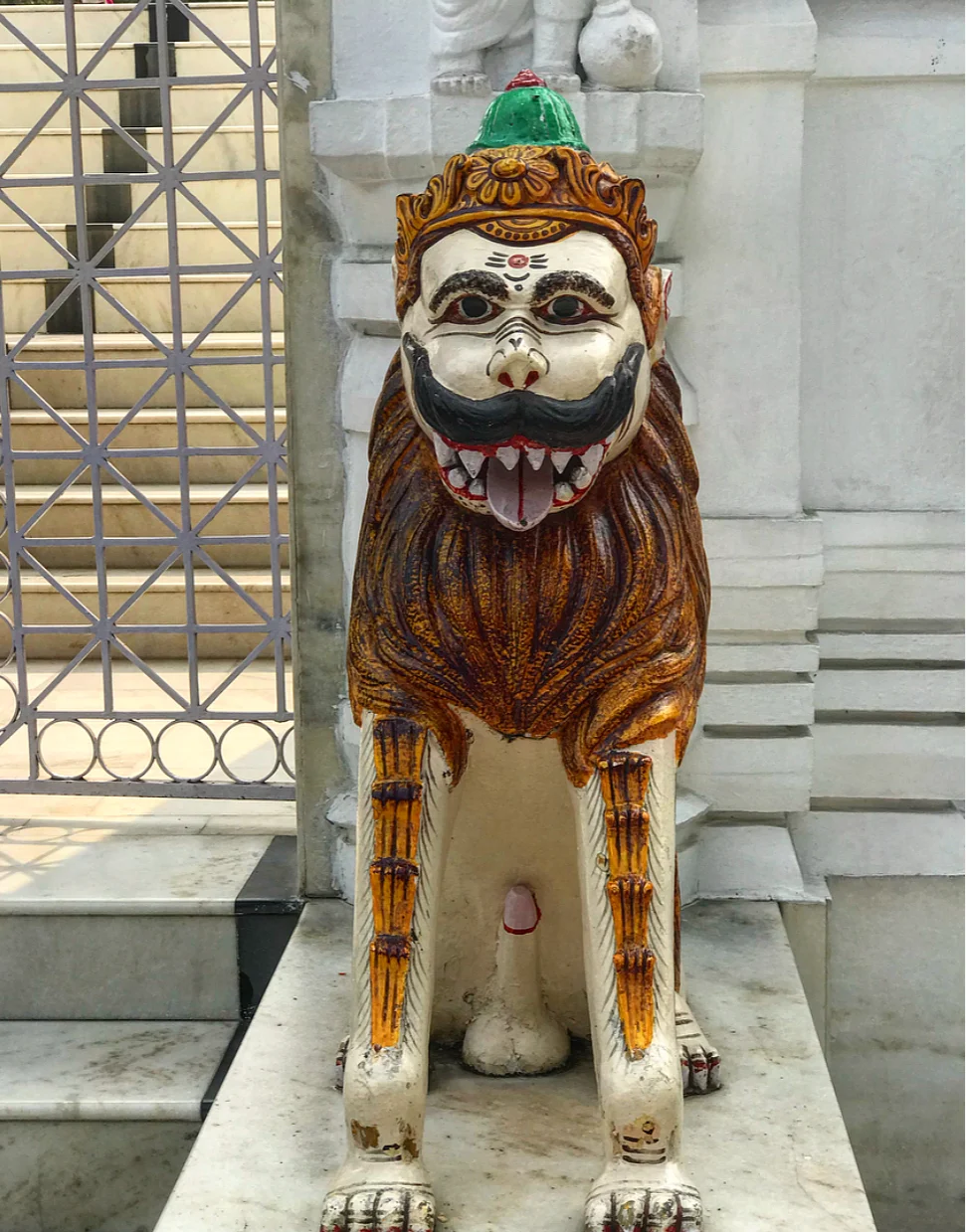 An interesting statue outside one of the temples in New Delhi. 