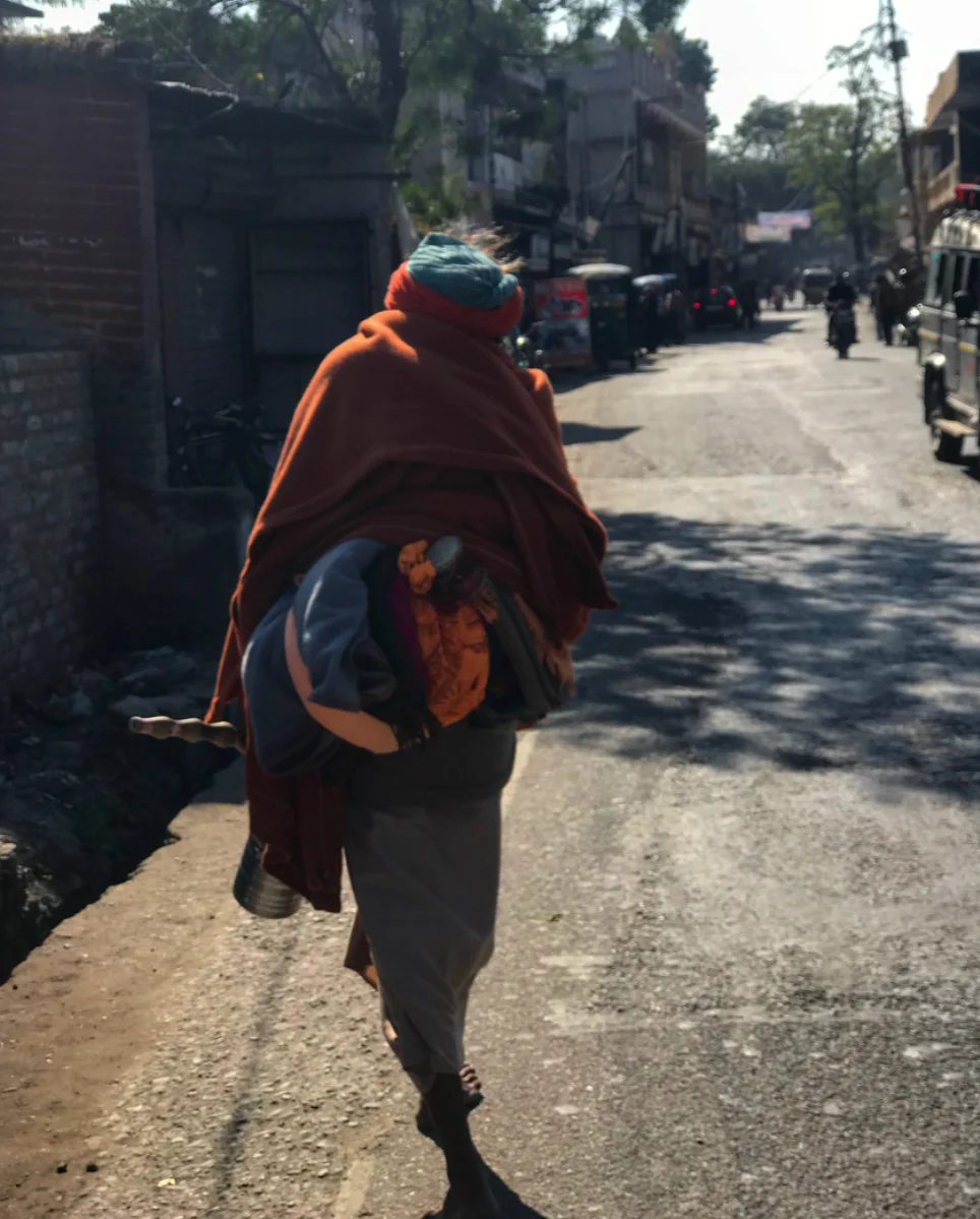 A baba wandering the streets of Rishikesh.