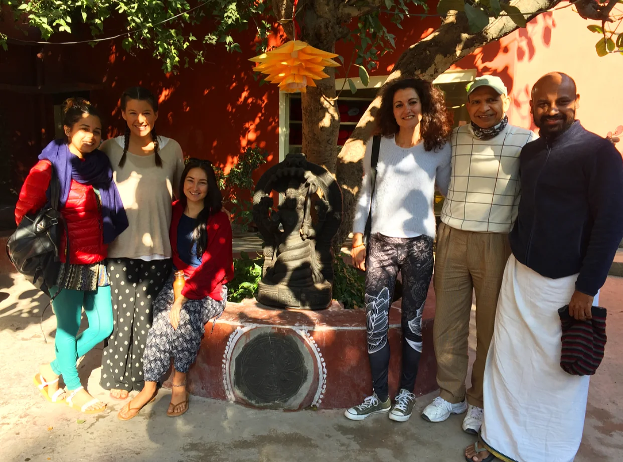 The girls and I with Jayia’s two other yoga students at his ashram.