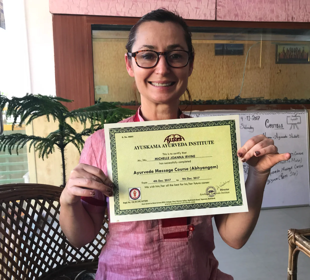 Certified Ayurveda masseuse. 