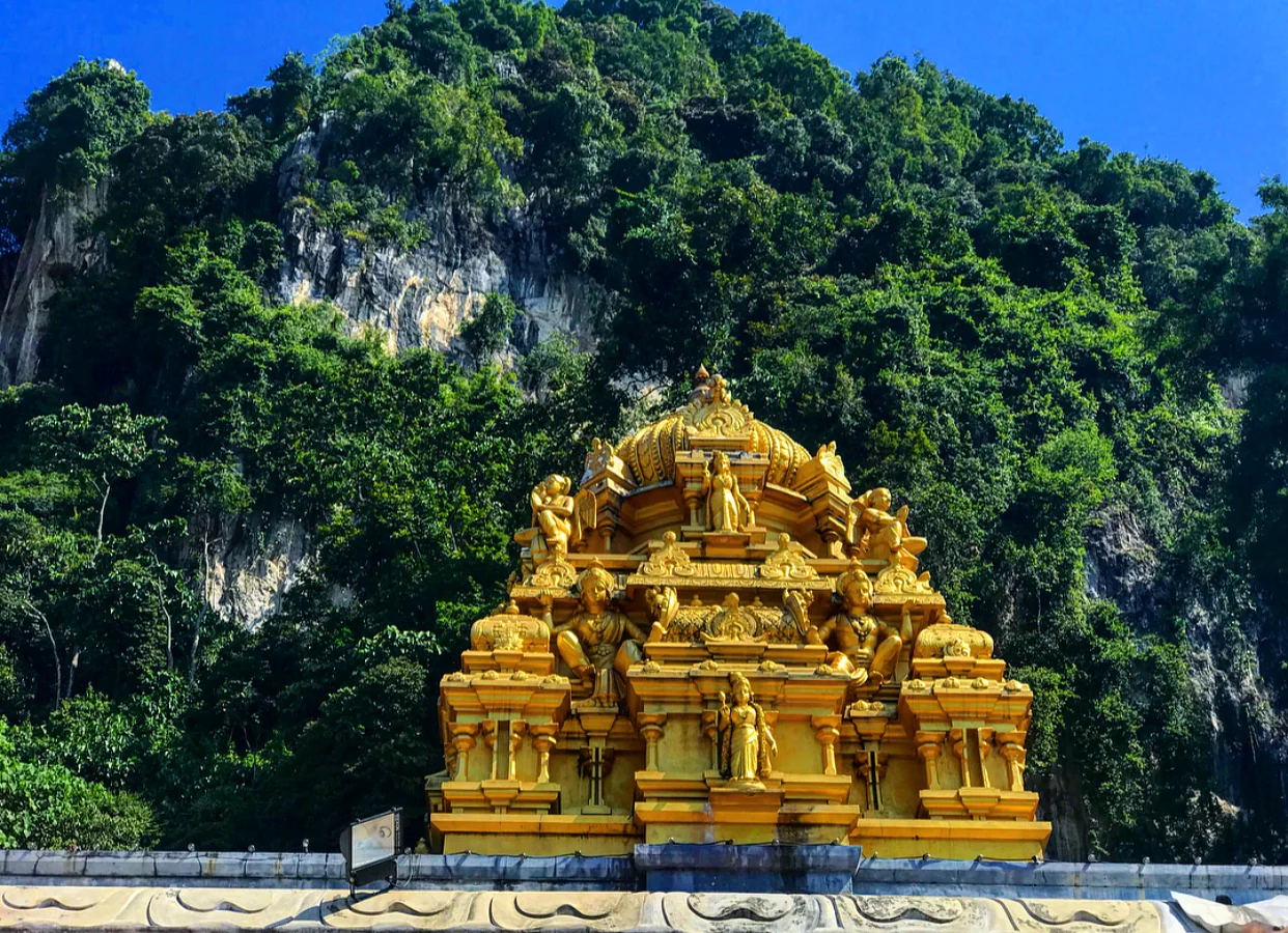 A beautiful golden temple. 