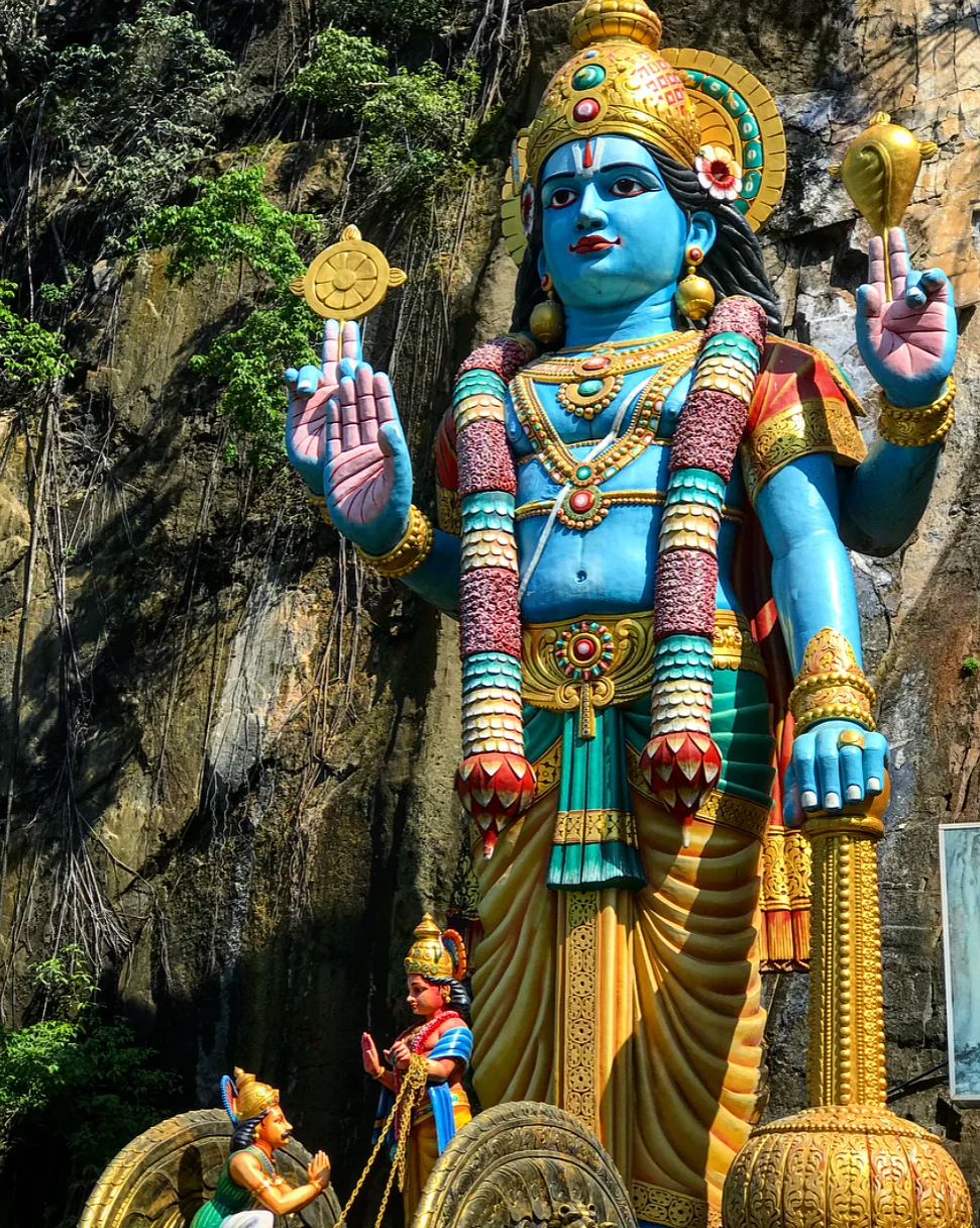 A giant statue of Lord Shiva outside the Batu Caves.