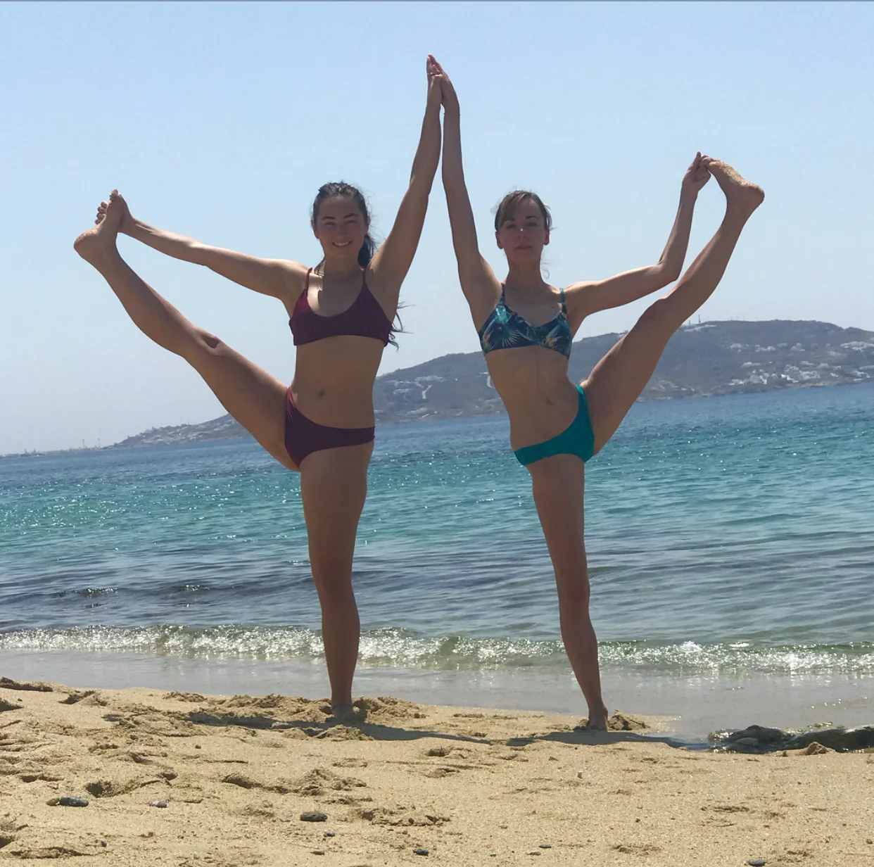 What happens when two yoga teachers go to the beach.