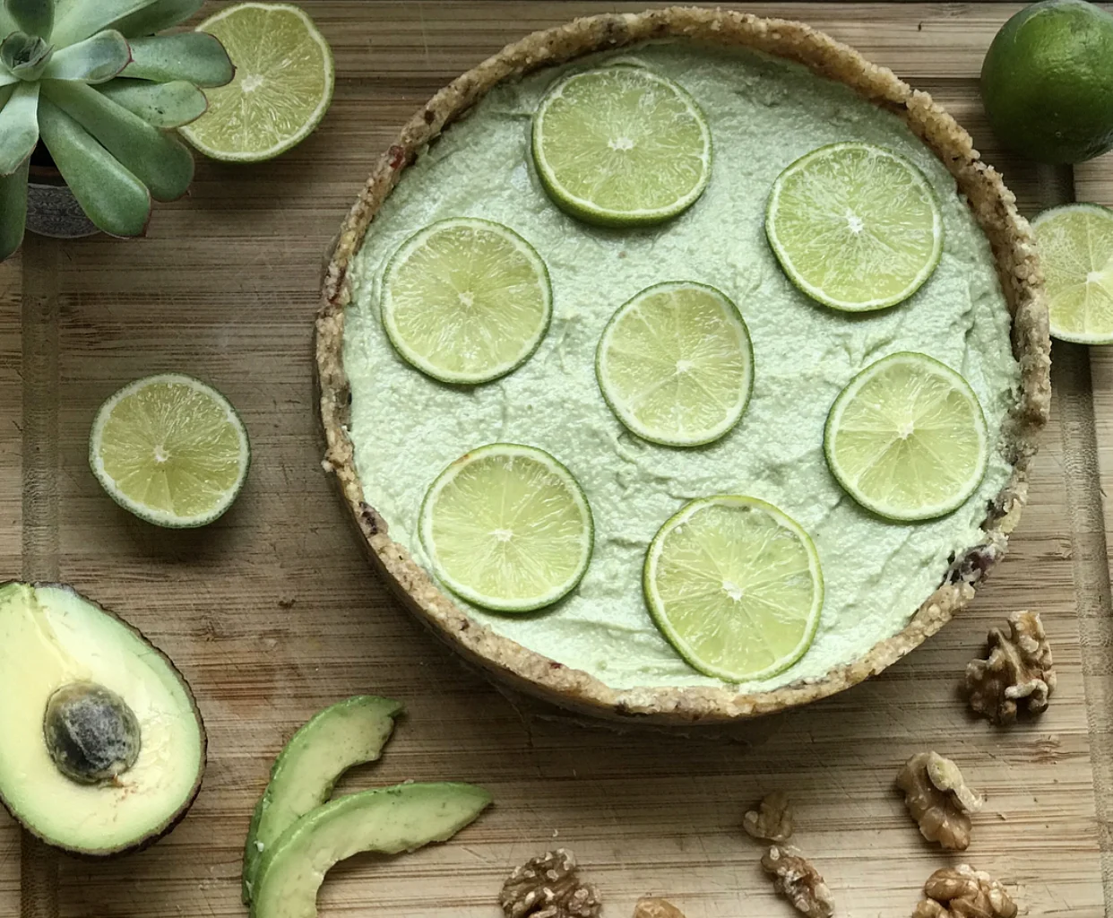 Homemade avocado key like pie for dessert say whaaaat!