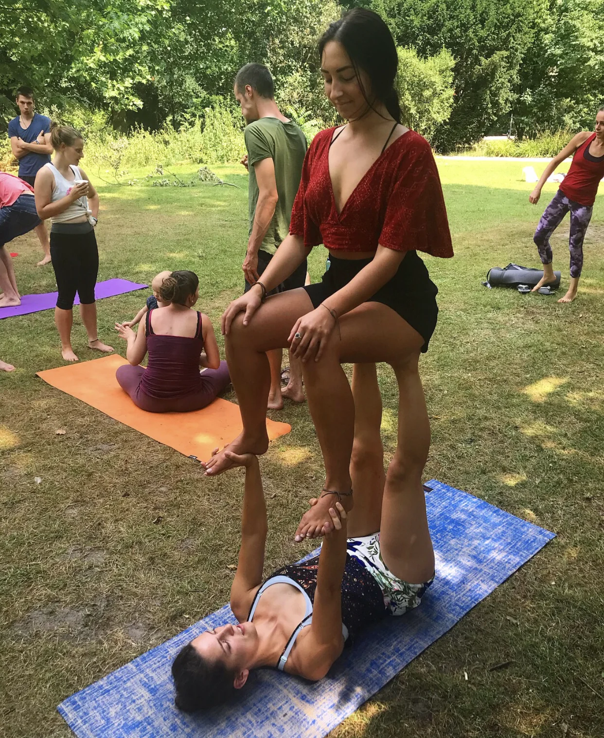 Acro yoga Jam after the picnic.