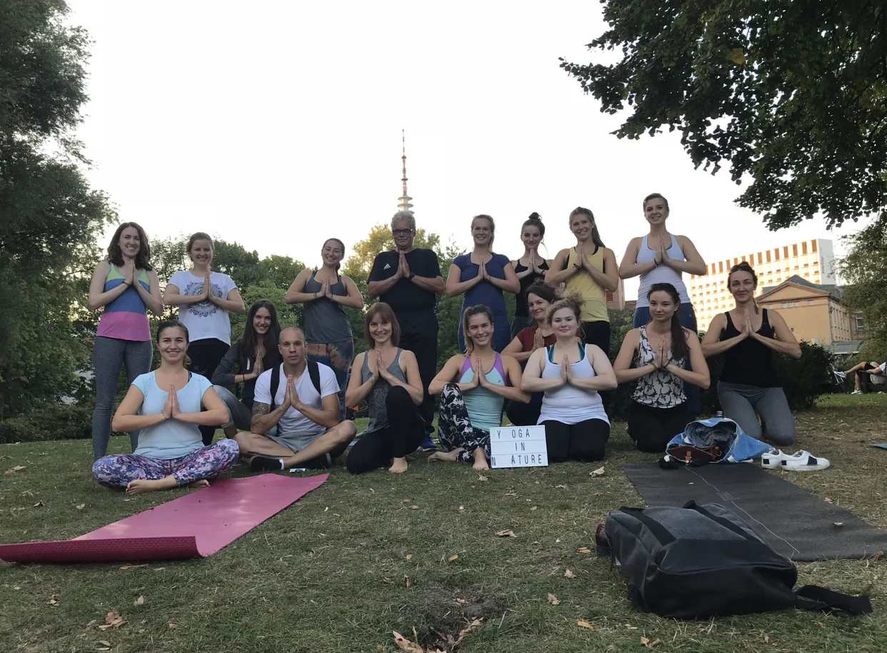 My first yoga in nature in Hamburg.