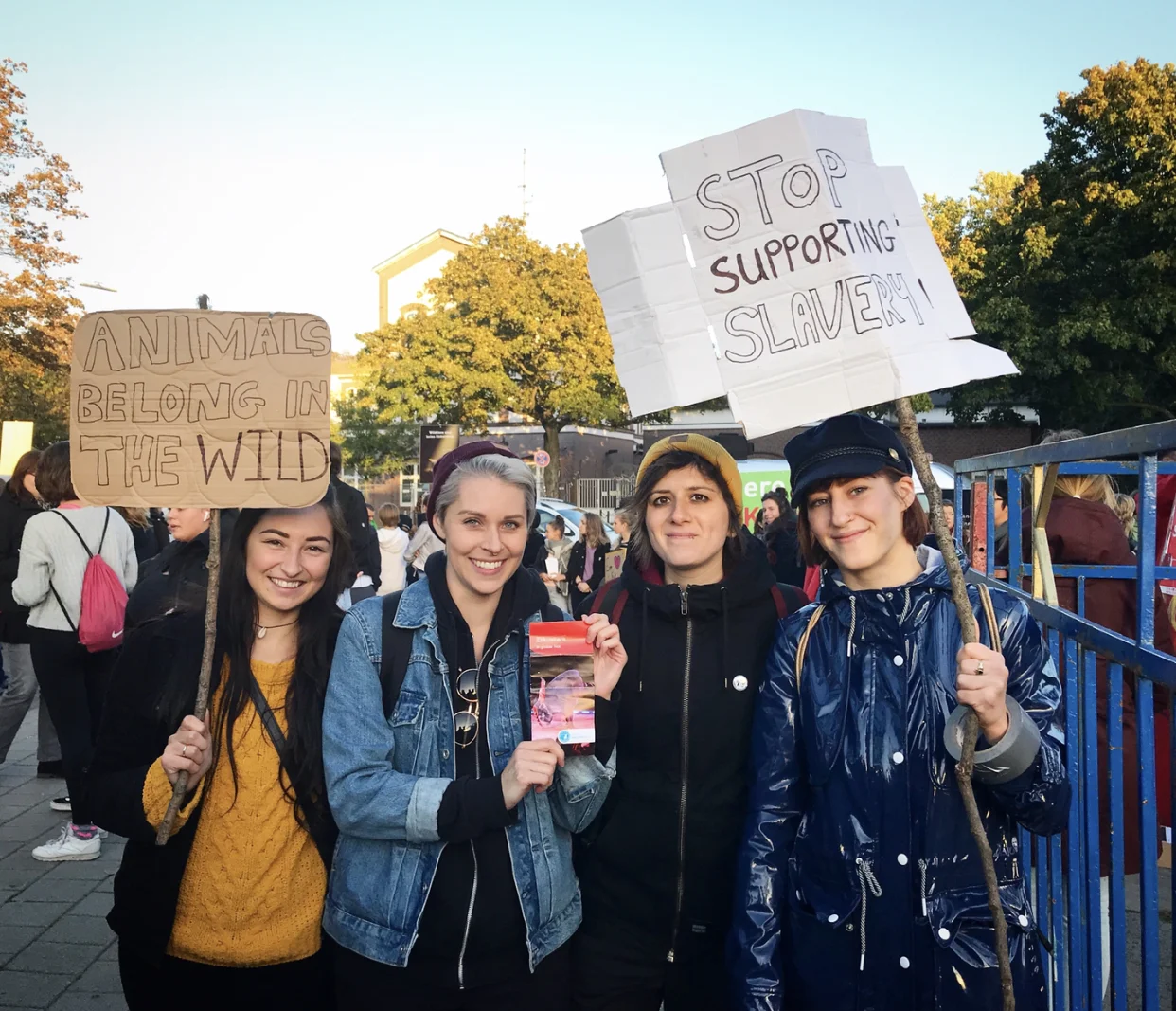 Attending a protest against the use of circus animals.