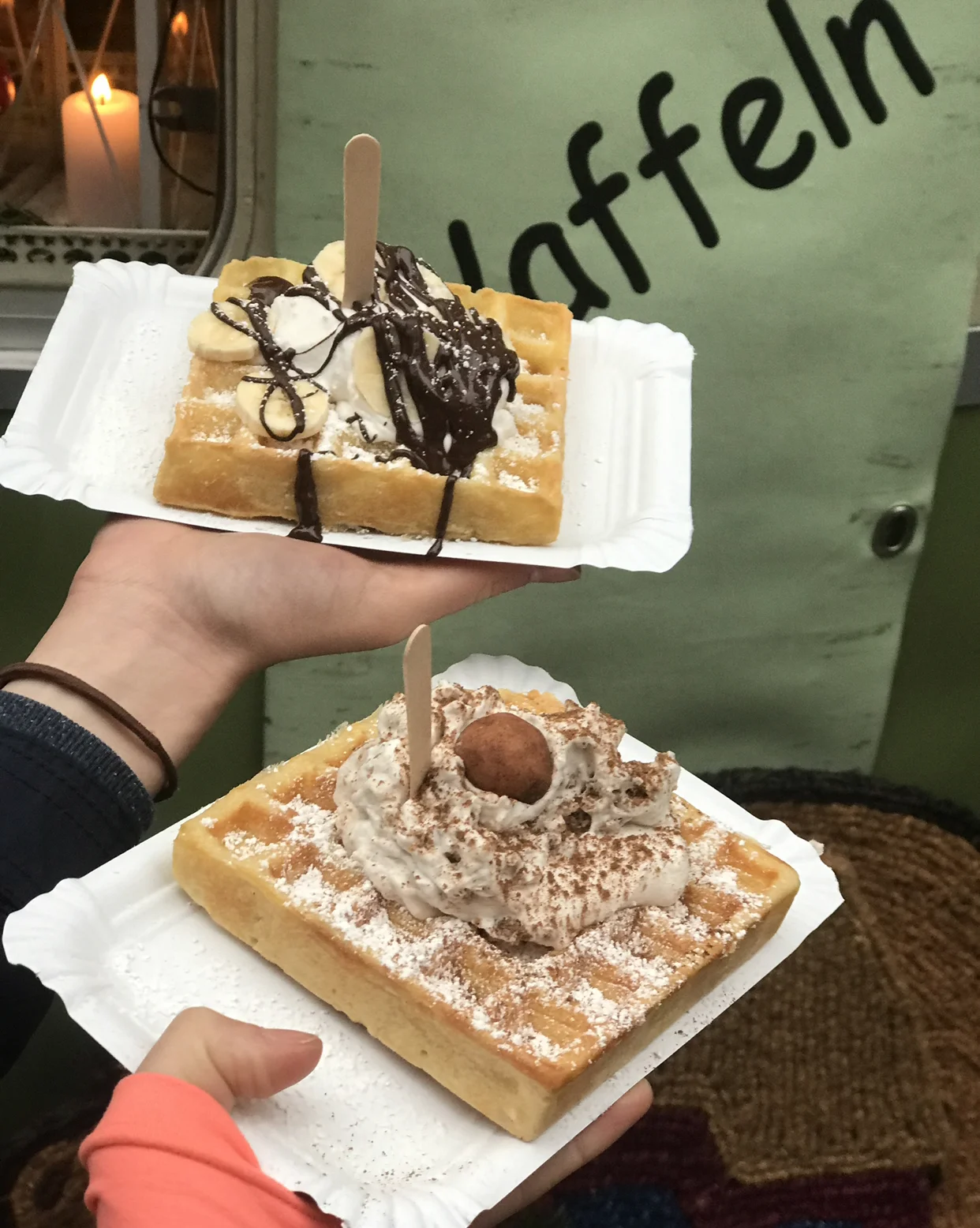 Vegan waffles at the vegan Christmas market!