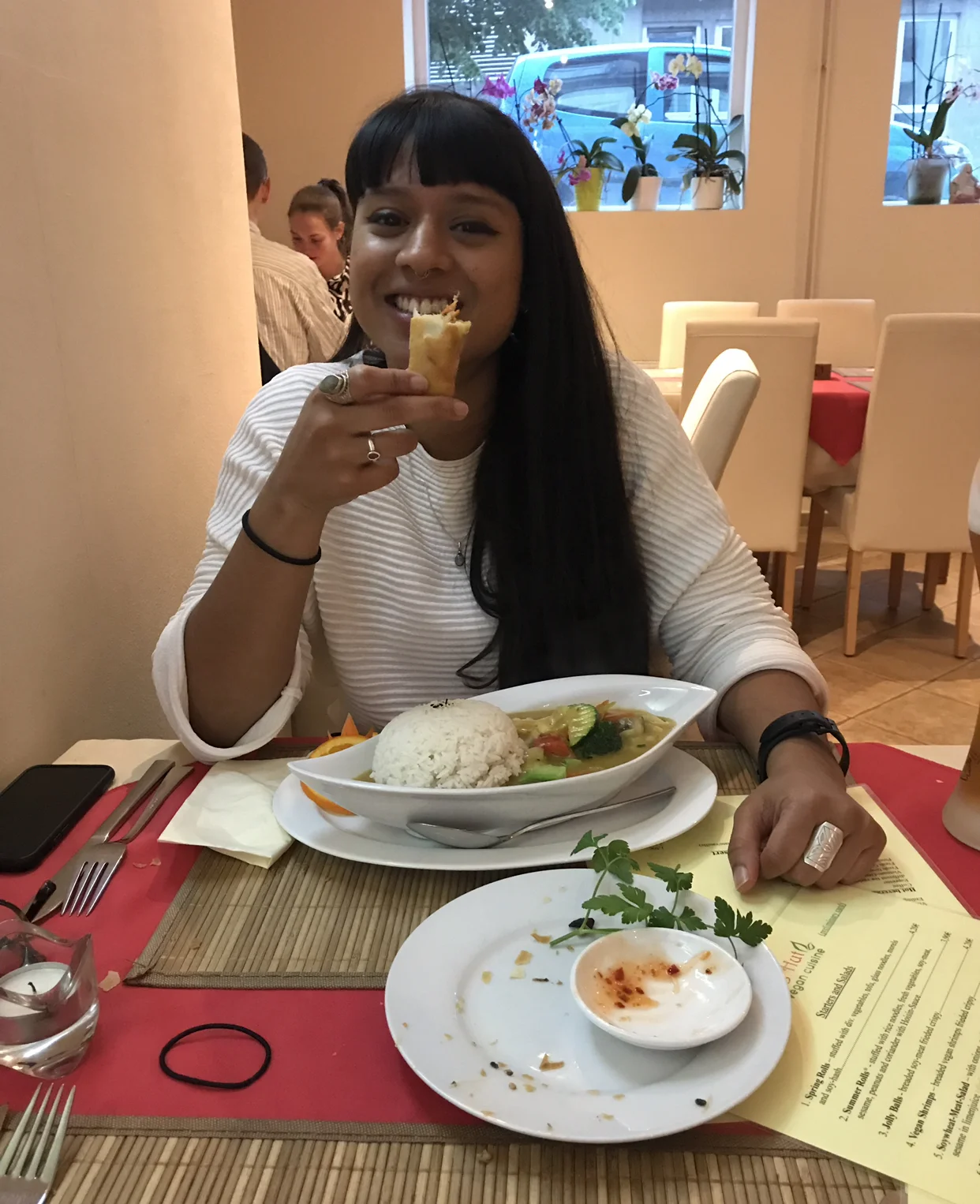 Yummy Asian food post yoga with Tanya
