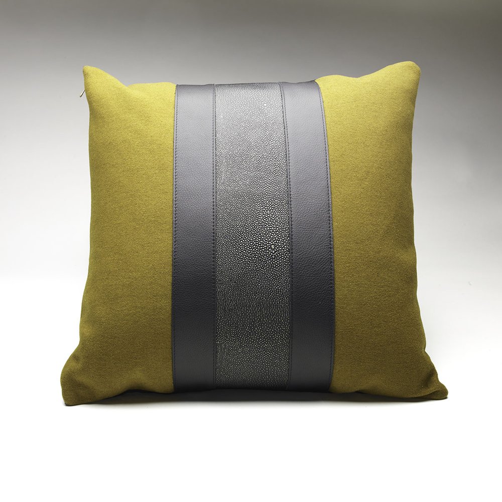 Wool + Leather Pillow Cover