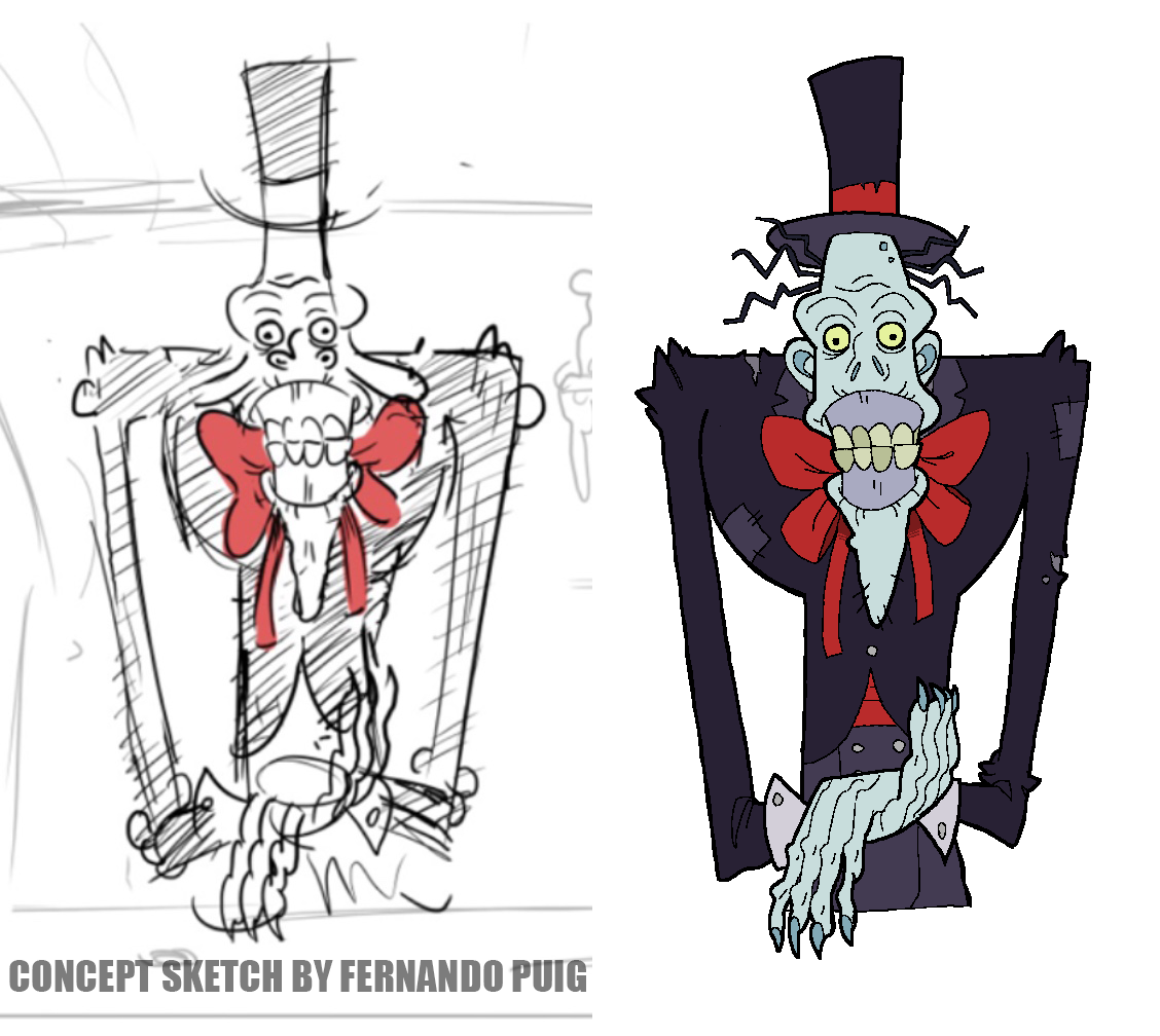 Rick R. Mortis Concept and Final Art