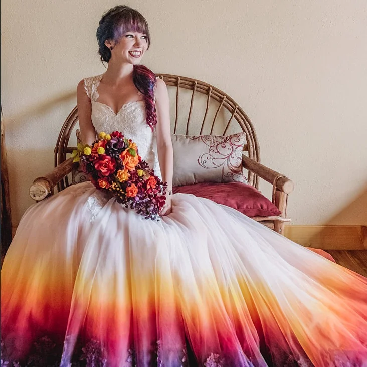 sunset color bridesmaid dresses