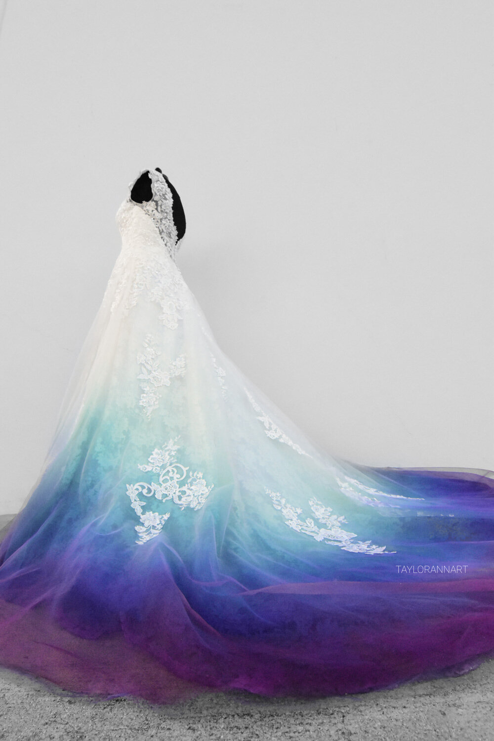 a purple wedding dress