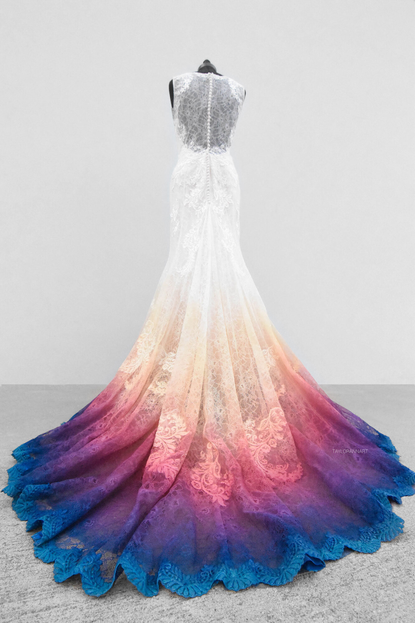 blue purple wedding dress