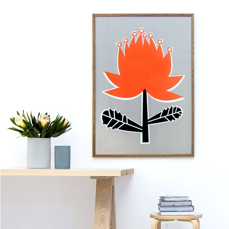 Waratah Silkscreen Print