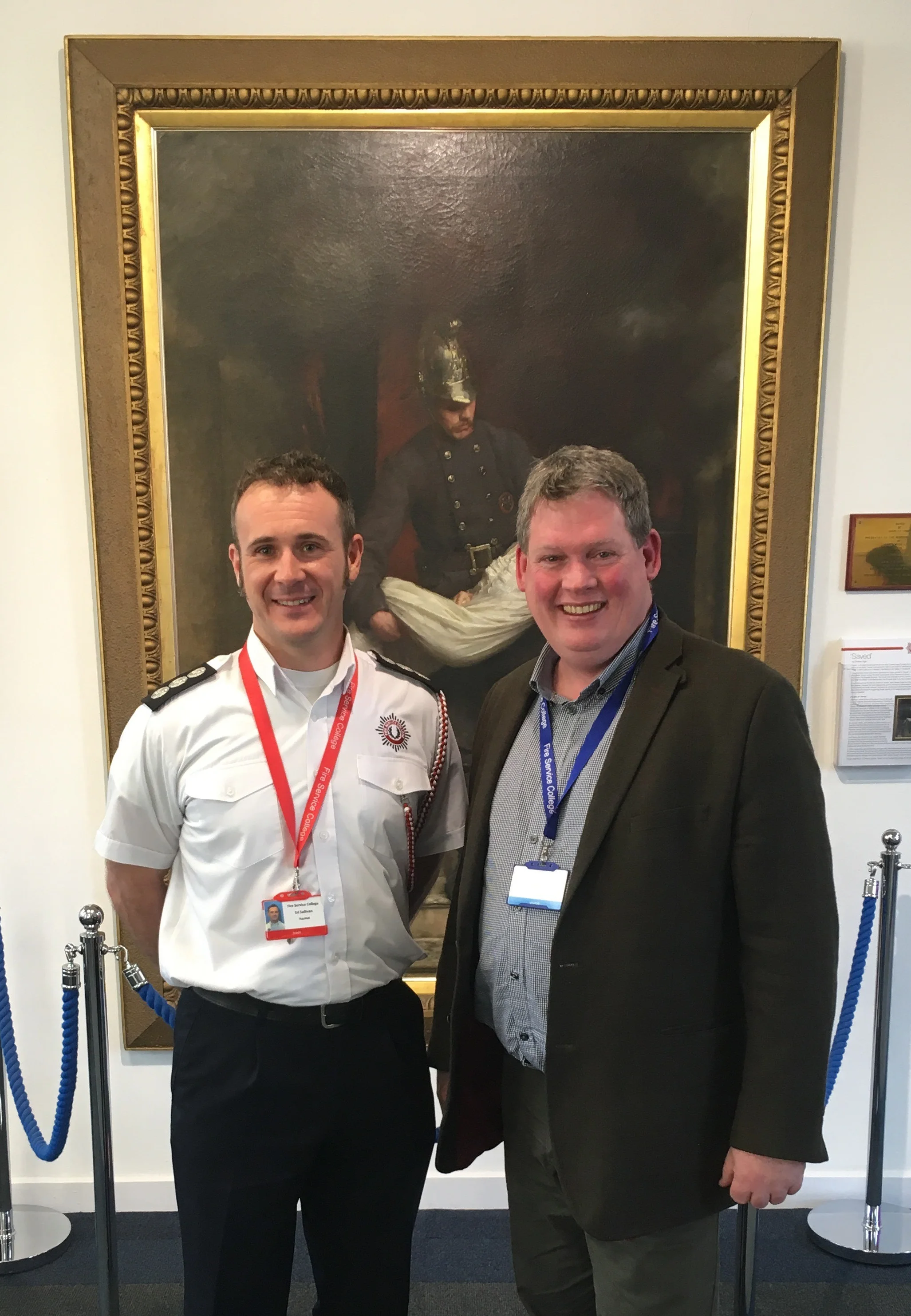 Ed Sullivan of the Fire Service College and Stewart Ower of Compass Environmental