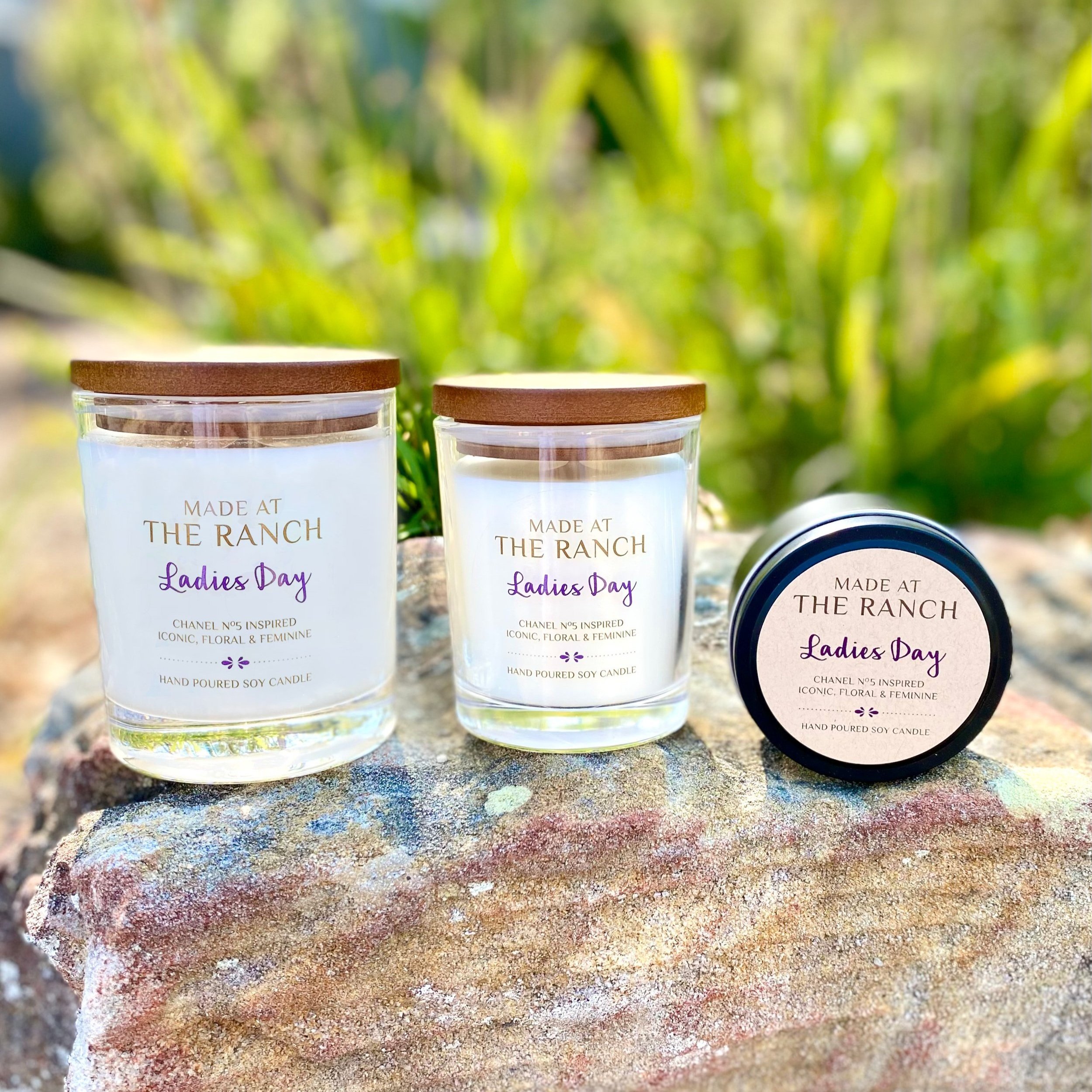 Made at the Ranch Ladies Day Chanel No5 Large Medium Scent Sampler Candles