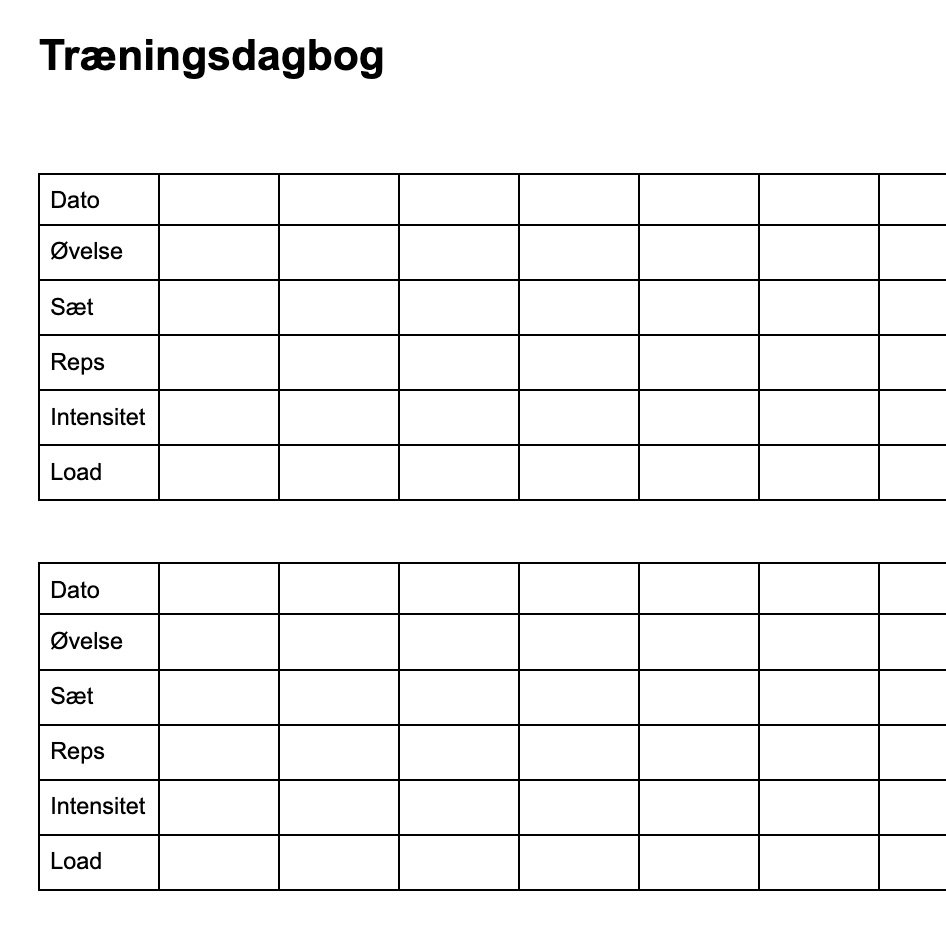 Træningsdagbog