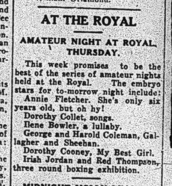 Examiner ad, April 29, 1925.